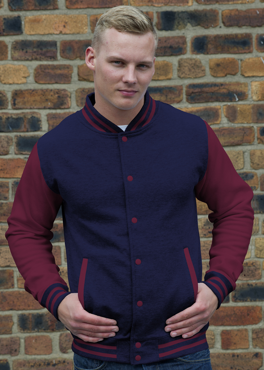 JH043 Oxford Navy - Burgundy